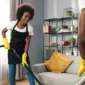 Professional residential cleaning services in action