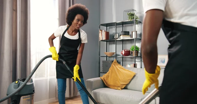 Professional residential cleaning services in action